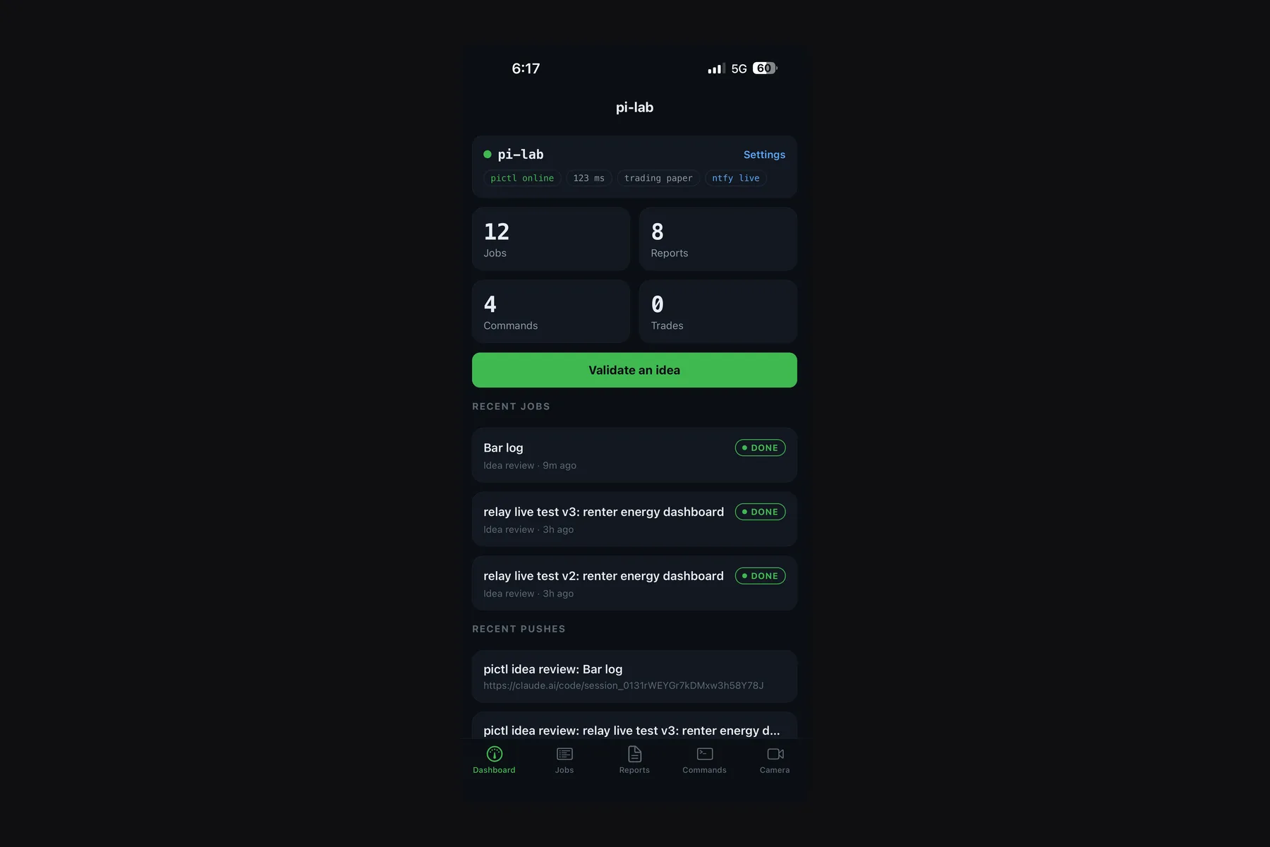 Screenshot of pi-lab + pi-lab-pal