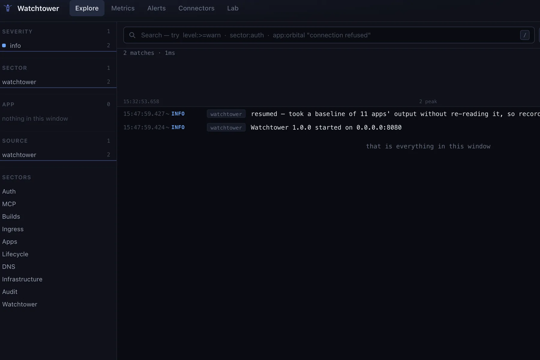 Screenshot of watchtower